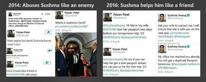 sushma swaraj faizan patel